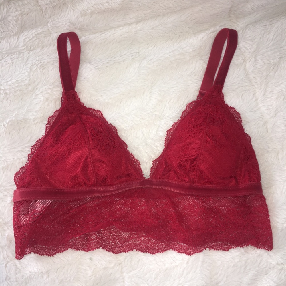 Red lace Victoria’s Secret bralette